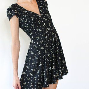 Denim & Supply Black Floral Mini Dress - Size 4